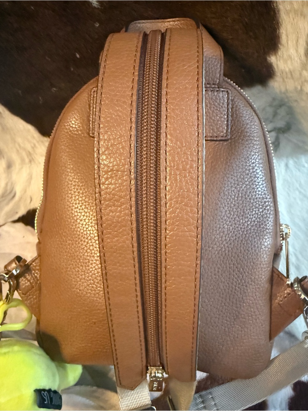 Michael Kors Brown Pebbled Leather Mini Backpack with Gold Hardware - Picture 7 of 7